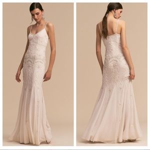 BHLDN Naomi wedding gown beaded mermaid dress 4